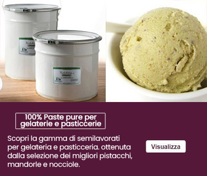 Pasta pura di pistacchio, mandorle e nocciole.