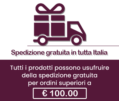 spedizione gratuita pe ordini pari o superiori a 100 €